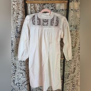 Elegant Cream Embroidered Dress, Vintage, Hand Sewn